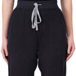 Women Scrub Bottoms Black Slim Fit 4 Pockets in Cotton