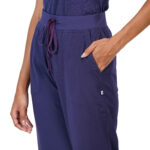 Women Scrub Bottoms Navy Blue Slim Fit 4 Pockets in Cotton