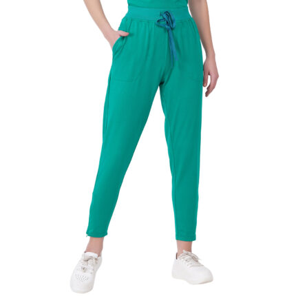 Women Scrub Bottoms Surgical Green Slim Fit 4 Pockets in Cotton