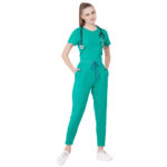 Women Scrub Bottoms Surgical Green Slim Fit 4 Pockets in Cotton