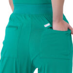 Women Scrub Bottoms Surgical Green Slim Fit 4 Pockets in Cotton