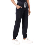 Women Scrub Bottoms Black Slim Fit 6 Pockets in Cotton