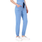 Women Scrub Bottoms Cornflower Blue Slim Fit 6 Pockets in Cotton