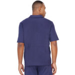 Men Scrub Tops Navy Blue Zip Front in Cotton