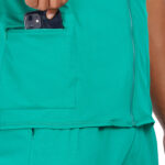 Men Scrub Tops Surgical Green Zip Front in Cotton