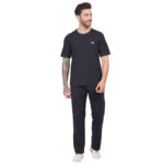 Men Scrub Tops Black Round Neck in Cotton