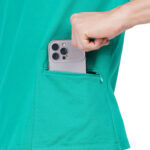 Men Scrub Tops Surgical Green Round Neck in Cotton