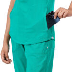 Women Scrub Tops Surgical Green Round Neck in Cotton