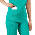 Women Scrub Tops Surgical Green Round Neck in Cotton