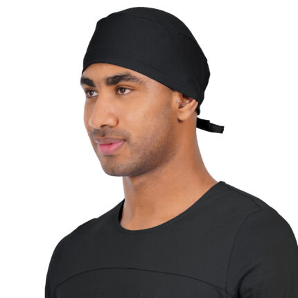 Unisex Black Scrub Cap in Polyester