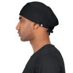 Unisex Black Scrub Cap in Polyester