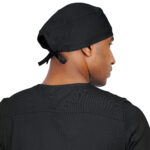 Unisex Black Scrub Cap in Polyester