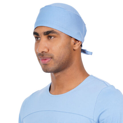 Unisex Cornflower blue Scrub Cap in Polyester