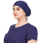 Unisex Navy Scrub Cap in Polyester