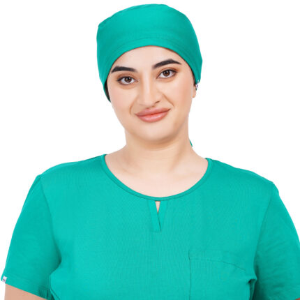 Unisex Green Scrub Cap in Polyester