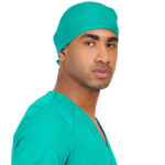 Unisex Green Scrub Cap in Polyester