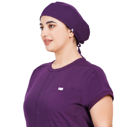 Unisex Aubergine Scrub Cap in Polyester