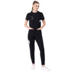 Women Scrub Black Bottoms Slim Fit 5 Pockets in Cotton