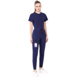 Women Scrub Navy Blue Bottoms Slim Fit 5 Pockets in Cotton