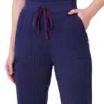 Women Scrub Navy Blue Bottoms Slim Fit 5 Pockets in Cotton