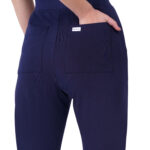 Women Scrub Navy Blue Bottoms Slim Fit 5 Pockets in Cotton