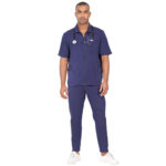 Men Scrub Navy Blue Bottoms Slim Fit in Cotton