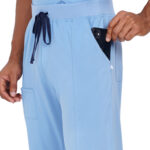 Men Scrub Cornflower Blue Bottoms Regular Fit in Cotton