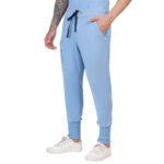 Men Scrub Cornflower Blue Bottoms Relaxed Fit in Cotton