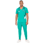 Men Scrub Surgical Green Bottoms Relaxed Fit in Cotton