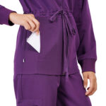 Women Zip Up Turtle Neck Aubergine Scrub Jackets