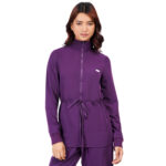 Women Zip Up Turtle Neck Aubergine Scrub Jackets