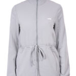 Women Zip Up Turtle Neck Grey Scrub Jackets