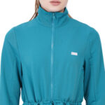 Women Zip Up Turtle Neck Teal Scrub Jackets