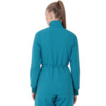 Women Zip Up Turtle Neck Teal Scrub Jackets