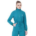 Women Zip Up Turtle Neck Teal Scrub Jackets