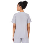 Women Scrub Tops Grey V Neck 5 Pockets in Polyester