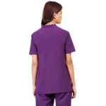 Women Scrub Tops Aubergine V Neck 4 Pockets in Polyester