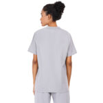 Women Scrub Tops Grey V Neck 4 Pockets in Polyester