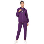 Women Zip Up Mock Neck Aubergine Scrub Jackets