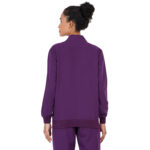 Women Zip Up Mock Neck Aubergine Scrub Jackets