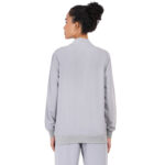 Women Zip Up Mock Neck Grey Scrub Jackets