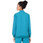 Women Zip Up Mock Neck Teal Scrub Jackets