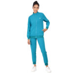 Women Zip Up Mock Neck Teal Scrub Jackets