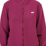 Women Zip Up Mock Neck Wine Scrub Jackets