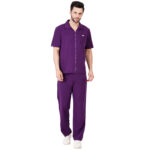 Men Scrub Bottoms Aubergine Regular Fit in Polyester