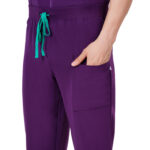 Men Scrub Bottoms Aubergine Regular Fit in Polyester