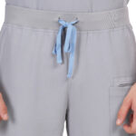 Men Scrub Bottoms Grey Regular Fit in Polyester