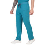 Men Scrub Bottoms Teal Regular Fit in Polyester