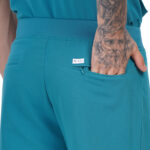 Men Scrub Bottoms Teal Regular Fit in Polyester