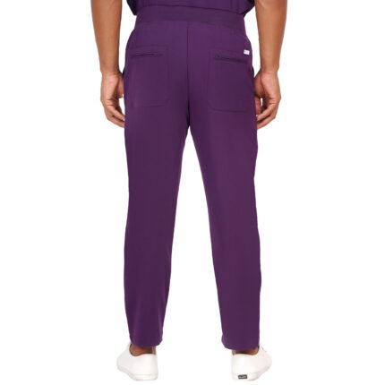 Men Scrub Bottoms Aubergine Relaxed Fit in Polyester